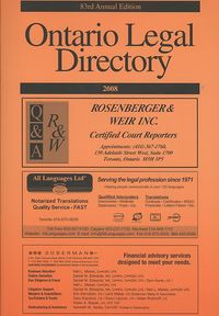 Produktbild: Ontario Legal Directory 2008