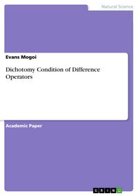 Produktbild: Dichotomy Condition of Difference Operators