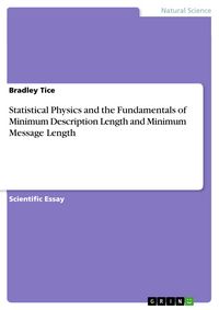 Produktbild: Statistical Physics and the Fundamentals of Minimum Description Length and Minimum Message Length