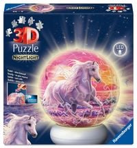 Produktbild: 3D Puzzle-Ball Nachtlicht Pferde am Strand