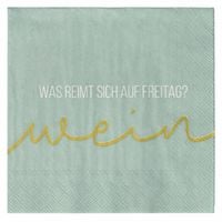 Produktbild Cocktailserviette 25x25cm Was reimt sich auf Freitag?
