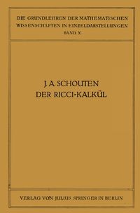 Bild vom Artikel Der Ricci-Kalkül vom Autor J. A. Schouten