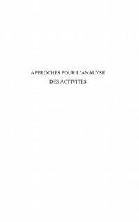 Produktbild: Approches pour l'analyse des activites