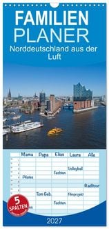 Produktbild: Familienplaner 2027 - Norddeutschland aus der Luft mit 5 Spalten (Wandkalender, 21 x 45 cm) CALVENDO