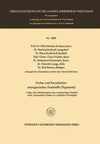Produktbild: Farbe und Konstitution anorganischer Feststoffe (Pigmente)