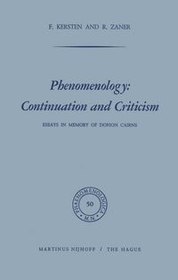 Produktbild: Phenomenology: Continuation and Criticism