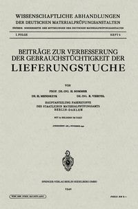 Produktbild: Beitr&auml;ge zur Verbesserung der Gebrauchst&uuml;chtigkeit der Lieferungstuche