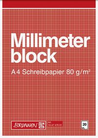 Produktbild: Brunnen Millimeter Block A4 Papier 20 Blatt