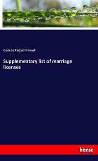 Produktbild: Supplementary list of marriage licenses