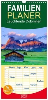 Produktbild: Familienplaner 2027 - Leuchtende Dolomiten mit 5 Spalten (Wandkalender, 21 x 45 cm) CALVENDO