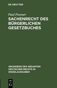 Produktbild: Sachenrecht des B&uuml;rgerlichen Gesetzbuches