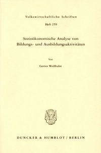 Produktbild: Sozio&ouml;konomische Analyse von Bildungs- und Ausbildungsaktivit&auml;ten.