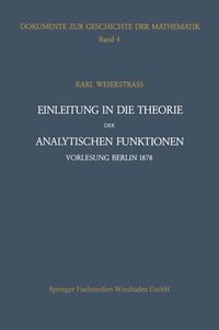 Produktbild: Einleitung in die Theorie der analytischen Funktionen