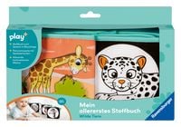 Produktbild: Play+ Mein allererstes Stoffbuch (f&uuml;r die Bauchlage): Wilde Tiere (Leporello) - ab 0 Monate