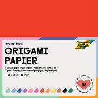 Produktbild: Folia Faltbl&auml;tter aus Origami Papier DUO UNI 80g/m&sup2;, 19x19cm, 96 Blatt, farbig sortiert