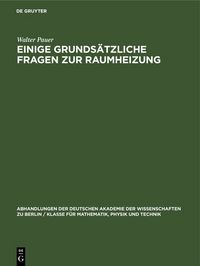 Produktbild: Einige grunds&auml;tzliche Fragen zur Raumheizung