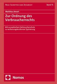 Produktbild: Zur Ordnung des Verbraucherrechts