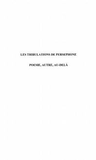Produktbild: Tribulations de persephone