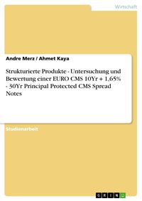 Produktbild: Strukturierte Produkte - Untersuchung und Bewertung einer EURO CMS 10Yr + 1,65% - 30Yr Principal Protected CMS Spread Notes