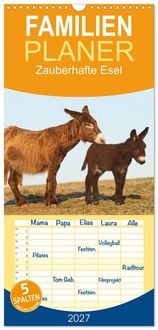 Produktbild: Familienplaner 2027 - Zauberhafte Esel mit 5 Spalten (Wandkalender, 21 x 45 cm) CALVENDO
