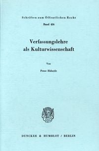 Produktbild: Verfassungslehre als Kulturwissenschaft.