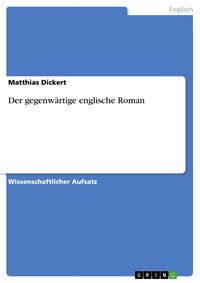 Produktbild: Der gegenw&auml;rtige englische Roman