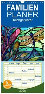 Produktbild: Familienplaner 2026 - Teichgefl&uuml;ster mit 5 Spalten (Wandkalender, 21 x 45 cm) CALVENDO