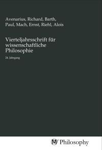 Produktbild: Vierteljahrsschrift f&uuml;r wissenschaftliche Philosophie