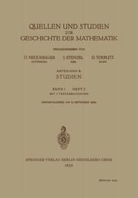 Produktbild: Quellen und Studien zur Geschichte der Mathematik