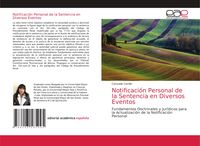 Produktbild: Notificaci&oacute;n Personal de la Sentencia en Diversos Eventos