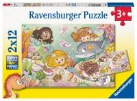 Produktbild: Kinderpuzzle 2x12 Teile - Kleine Feen und Meerjungfrauen