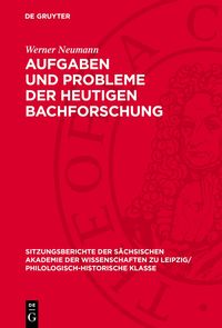 Produktbild: Aufgaben und Probleme der heutigen Bachforschung