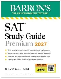 Produktbild: SAT Study Guide Premium, 2027: 3 Practice Tests + Comprehensive Review + Online Practice and Video Lessons