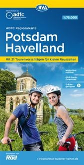 Produktbild: ADFC-Regionalkarte Potsdam Havelland, 1:75.000, mit Tagestourenvorschl&auml;gen, rei&szlig;- und wetterfest, E-Bike-geeignet, GPS-Tracks-Download