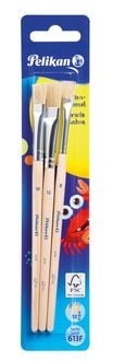 Produktbild: Pelikan Borstenpinsel Sorte, 613F, 3er Set mit den Größen 8, 10 und 12