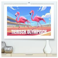 Produktbild: Tierische Olympioniken &ndash; Ein farbenfroher KI-Kalender (hochwertiger Premium Wandkalender 2027 DIN A2 quer), Kunstdruck in Hochglanz