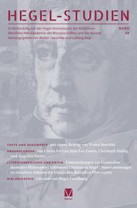 Produktbild: Hegel-Studien Band 44