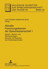 Produktbild: Aktuelle Forschungsthemen der Sprechwissenschaft 1