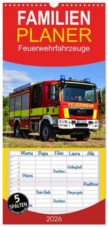 Produktbild: Familienplaner 2026 - Feuerwehrfahrzeuge mit 5 Spalten (Wandkalender, 21 x 45 cm) CALVENDO