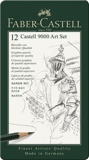 Faber-Castell Bleistifte Castell 9000 Design Set, 8B-2H, 12er Set