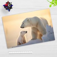 Produktbild: Cover-your-desk Schreibtischunterlage f&uuml;r Kinder Eisb&auml;r Baby mit Mama, aus hochwertigem Vinyl, 60 x 40 cm