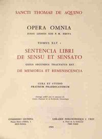 Produktbild: Sentencia Libri de Sensu (De Memoria) T2