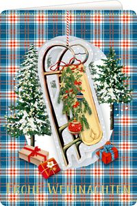 Produktbild: Weihnachtskarte Schlitten