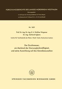 Produktbild: Der Durchmesser, ein Merkmal der Garnungleichm&auml;&szlig;igkeit, und seine Auswirkung auf das Gewebeaussehen