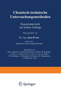 Produktbild: Chemisch-technische Untersuchungsmethoden Erg&auml;nzungswerk zur achten Auflage