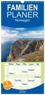 Produktbild: Familienplaner 2026 - Norwegen mit 5 Spalten (Wandkalender, 21 x 45 cm) CALVENDO