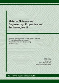 Produktbild: Material Science and Engineering: Properties and Technologies III