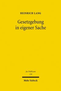 Produktbild: Gesetzgebung in eigener Sache