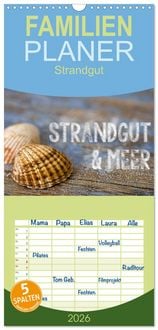 Produktbild: Familienplaner 2026 - Strandgut und Meer mit 5 Spalten (Wandkalender, 21 x 45 cm) CALVENDO