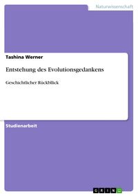 Produktbild: Entstehung des Evolutionsgedankens